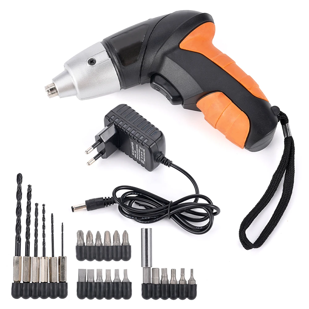 24Pcs/Set 4.8V Mini Electric Screwdriver Set with Lithium Battery Rechargeable Impact Driver Drill Twistable Handle Power Tool