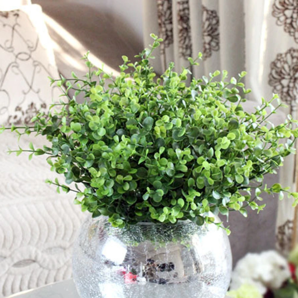 

10 Bunches Simulated Flower and Green Leaves Faux Floral Stems Artificial Outdoor Plants Greenery