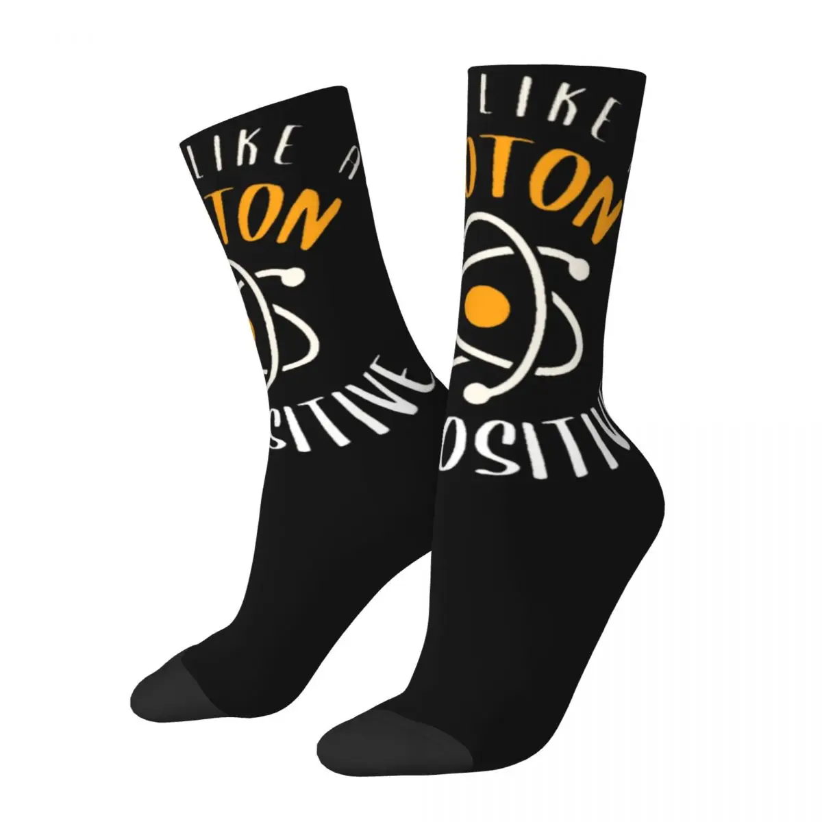 Think Like A Proton Be Positive Merchandise Crew Chaussettes pour femmes, Chaussettes de sport non ald, Super douces, Cadeaux