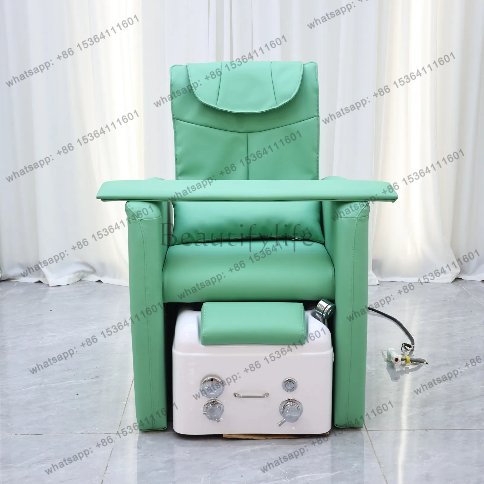 Professional SPA Center Foot Bath Chair Automatic Massage Nail Art Sofa with Soaking Basin
