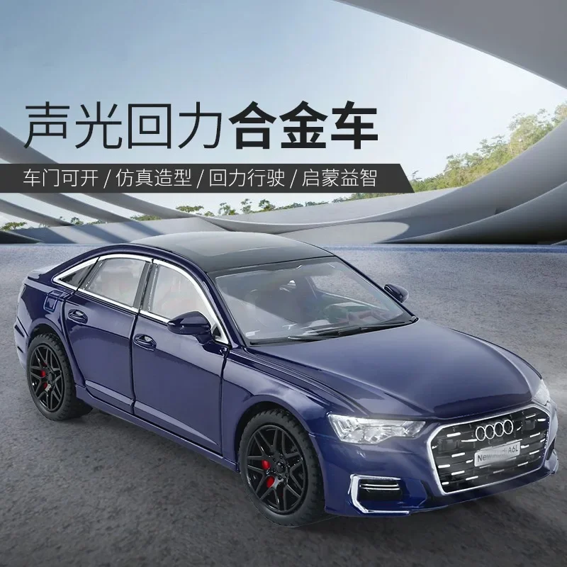 

1: 24 Audi A6L simulation alloy model, acousto-optic feedback six door model, collectible ornament