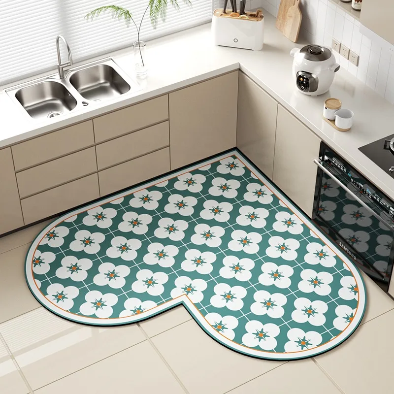 Kitchen Floor Carpet Anti-fouling Oil-proof Balcony Rug Home Scratch-resistant Wear-Resistant PVC Leather Washable Floor Mat 러그