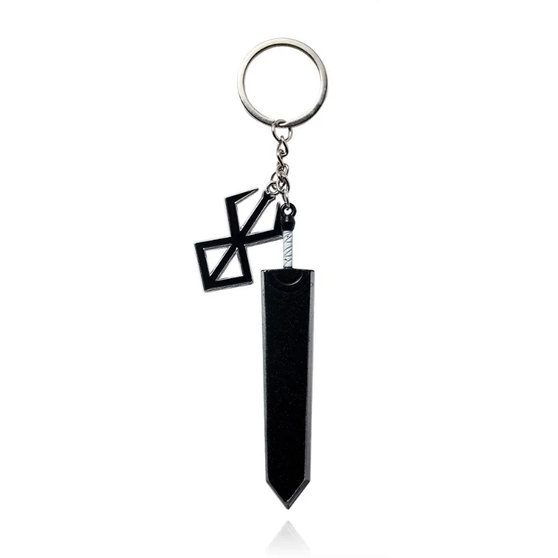 Guts Griffith Casca Farnsworth Serpico Shulke Anime Peripherals Stainless Steel Jewelry Sword Keychain Weapon Model Pendant