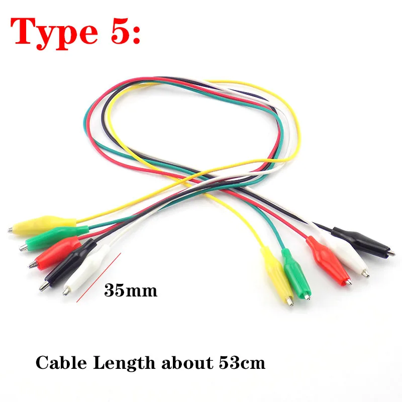 Alligator Clip Electric DIY Test Lead Wire DC Male Female Jack Double Head Crocodile Clip Connector Roach Electrical Test Jumper