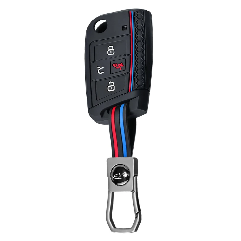Funda de silicona para llave de VW Polo Golf 7 Tiguan, Skoda Octavia Kodiaq Karoq, SEAT Ateca Leon Ibiza 2016 2017 2018 2019