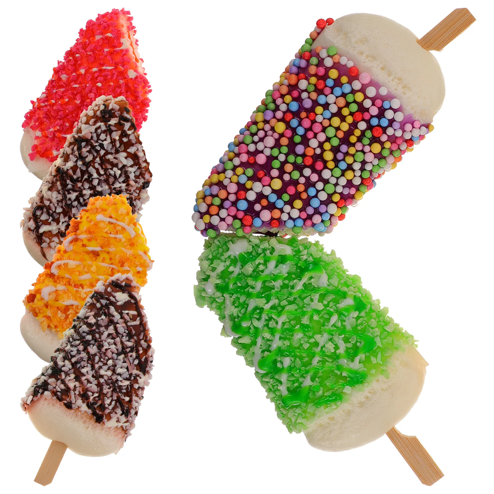 

6pcs Simulated Ice Cream Fake Porcelain Realistic Cone Decor Photo Prop Food Shop Child Teaching Toy Creative