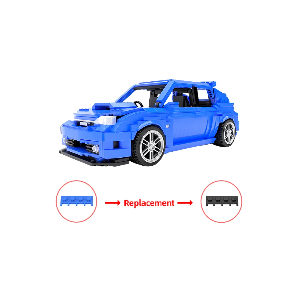 Gobricks MOC Subaru Imprezas WRX STi Hatchback Car Building Blocks Model Speed Champions City Racing Set Brick Kid Toys Gifts