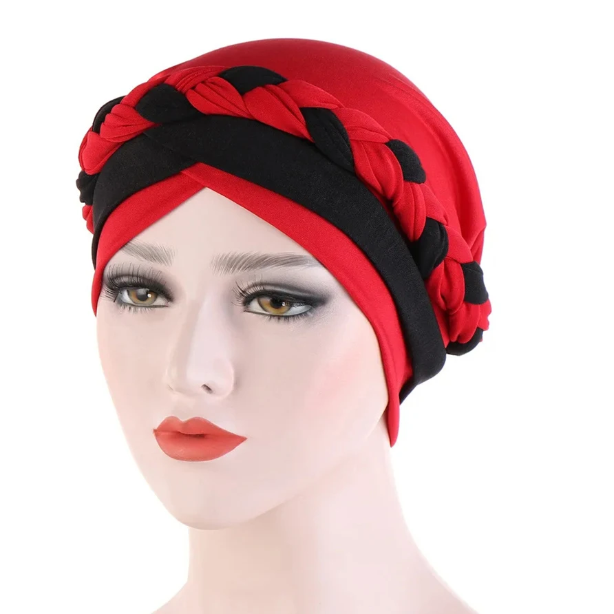 Ramadan Muslim Hijab Caps Wrap Head Soft Elastic African Braid Turban Bonnet Fashion Headdress Wearable