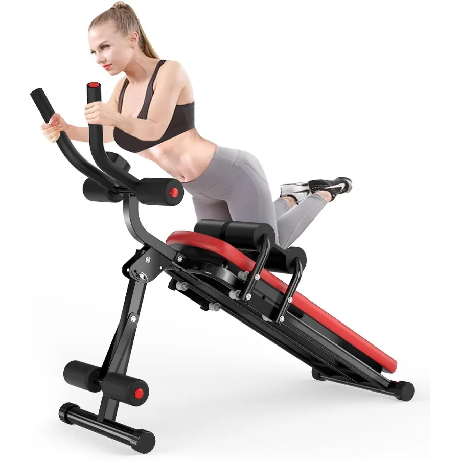 Máquina Ab plegable para gimnasio en casa: entrenador Abdominal ajustable para entrenamiento de estómago, banco de ejercicios de fortalecimiento central para crunch