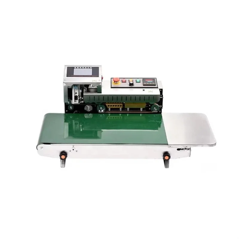 Touch Screen Continuous Band Sealer Integrated Inkjet Date Logo Coding Machine for Plastic Pouch Film Bag