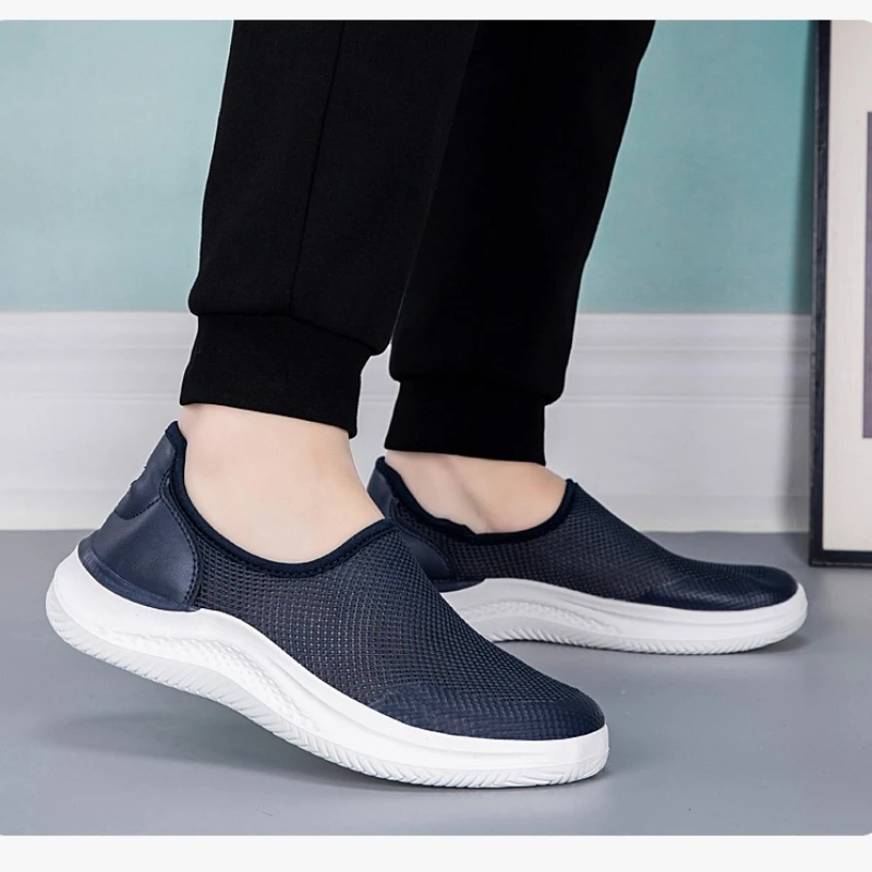 

Men's Multi-color Lightweight Low-top Round-toed Casual Walking Shoes with Breathable Soft Soles Made of Woven Fabric for Summer