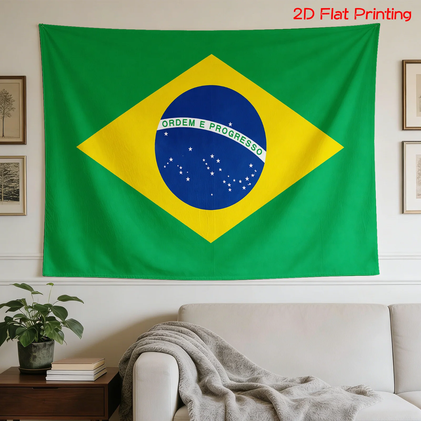 Large Brazil Flag Tapestry Wall Hanging Home Decor Banner XXL Size 180x280cm Fabric Art Tropical Print