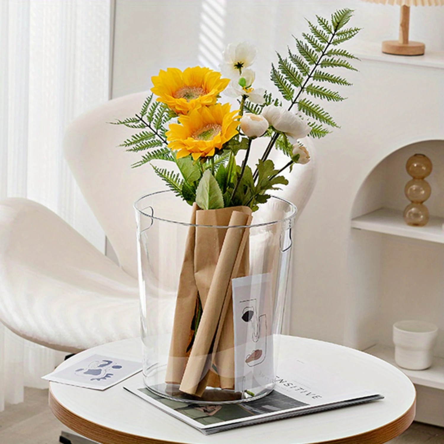 Portable Plastic Trash Can for and Office - Simple Style Open Mouth Design for Easy Disposal - for Bathroom, Bedroo