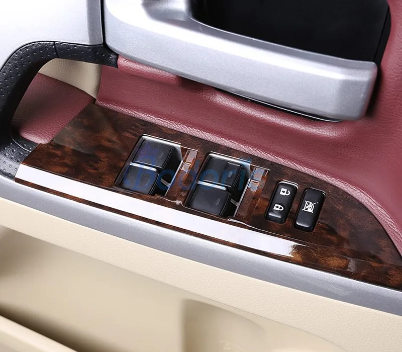 Interior Black Wooden Color Cover For Toyota Land Cruiser 200 2008-2015 Dashboard Vent Trim Panel Parts Car Styling Accessories