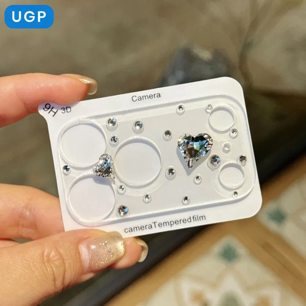 

Ins Style Fairy Glitter Diamond Inlaid Camera Lens Film, Colorful Bling Design Compatible with iPhone 17/17 Pro Max
