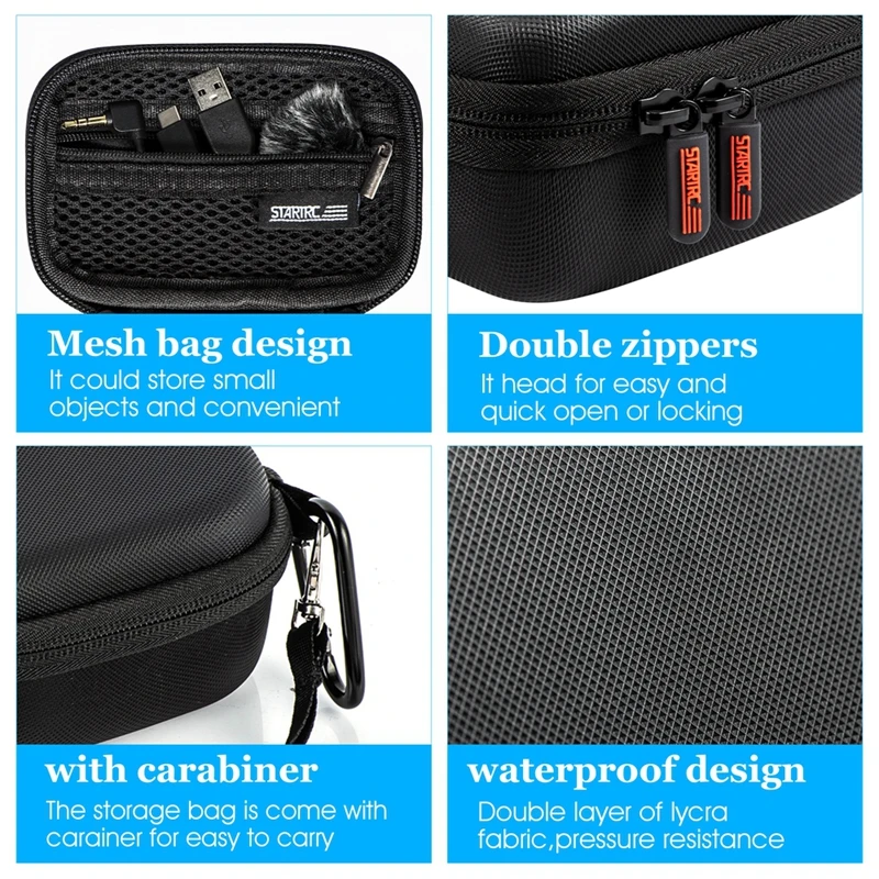 Сумка для хранения микрофона DJI MIC ПУ водонепроницаемая Портативная сумка защитный чехол с карабином аксессуары