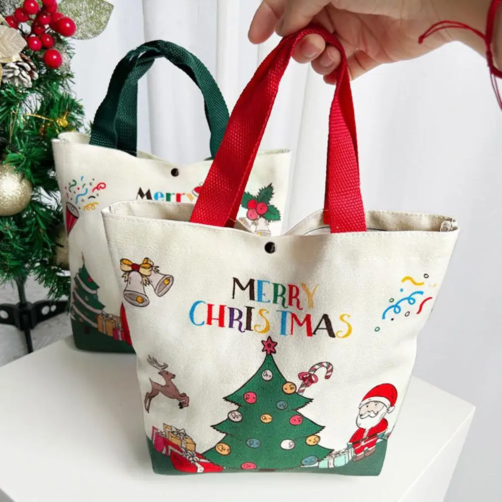 

New Christmas Gift Bag Gift Bag Cartoon Santa Snowman Tote Bag Canvas Bag Shipping Free Bags Gifts Bag Handbag For Party