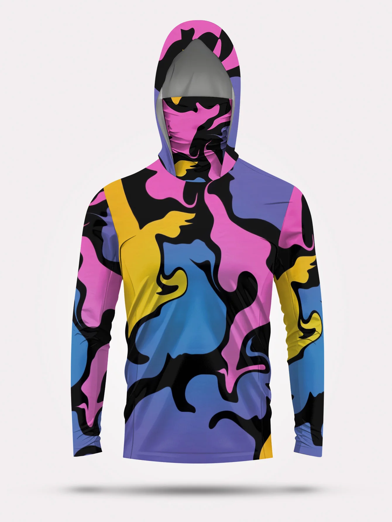 Fishing hooded sweatshirt men's long-sleeved sun protection shirt hunting sport shirt sun protection shirt fishing beach top view 4