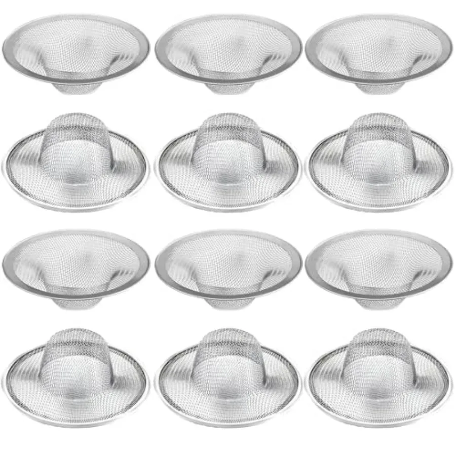12 pcs Heavy Duty Stainless Steel Slop Basket Filter Trap, 2.75