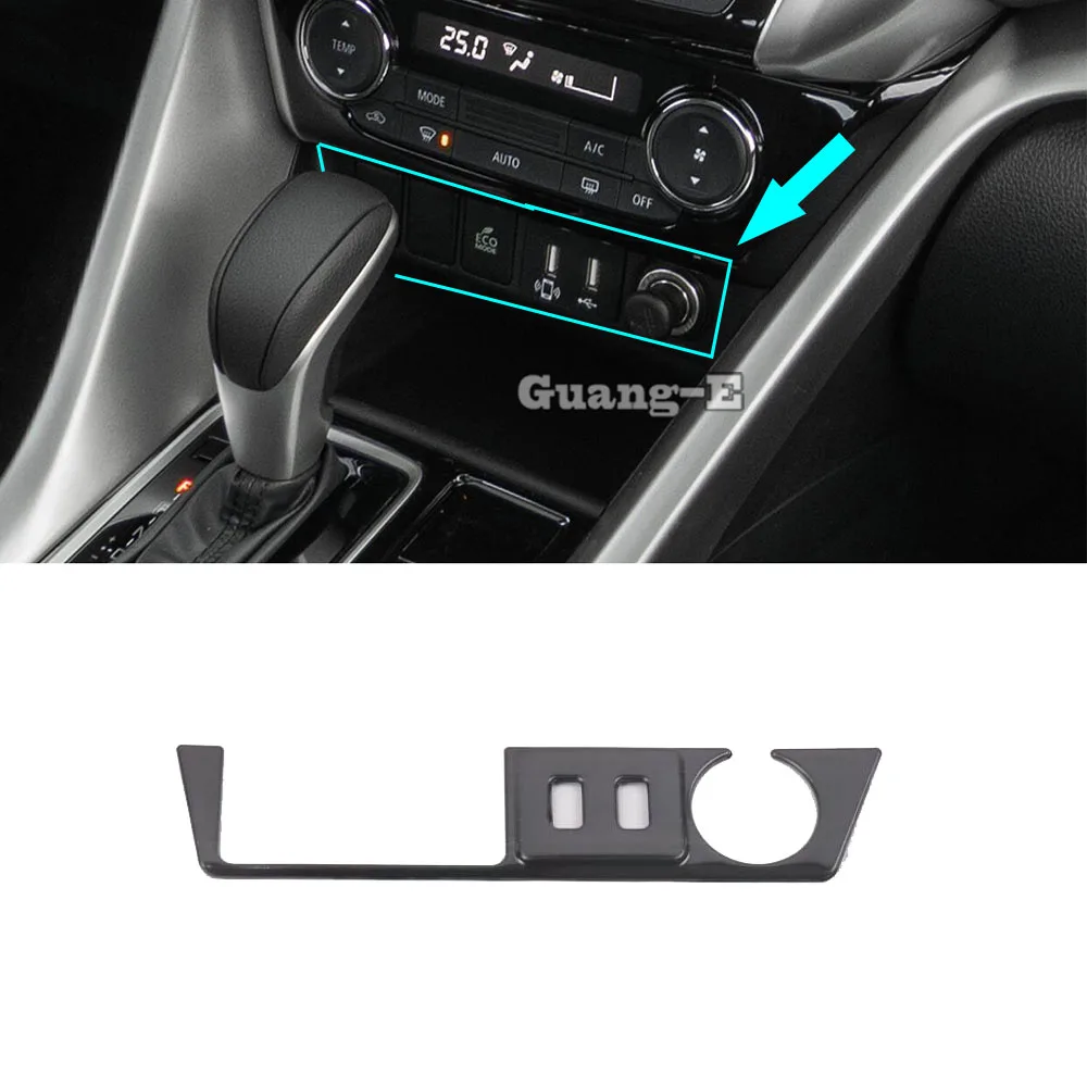 Dla Mitsubishi Eclipse Cross 2017 2018 2019 2020 2021 gniazdo samochodowe Charge zapalniczka papierosowa ramka przełączników lampa wykończony uchwyt