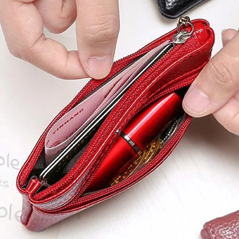 PU Leather Coin Purses Women\'s Small Change Money Bags Pocket Wallets Key Holder Case Mini Functional Pouch Zipper Card Wallet