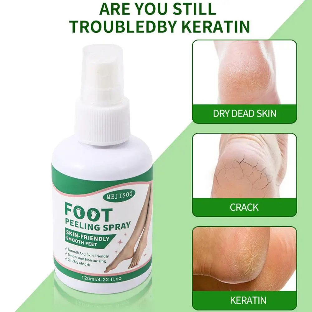 Semprotan Pengelupasan Kaki 100Ml, Pengelupasan Kulit dengan Lembut, Bakteriostatik, Penghilang Bau dan Kapalan Perawatan Kulit Kaki