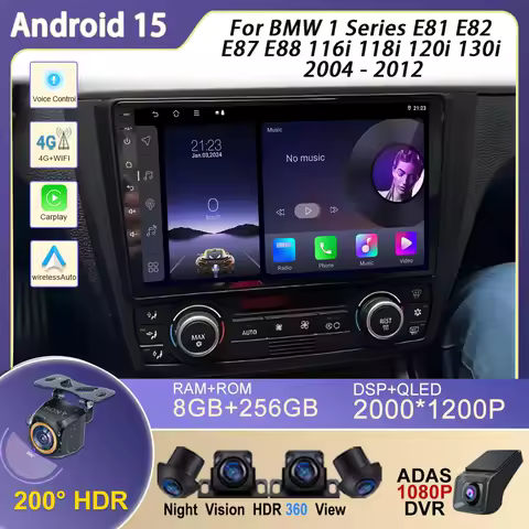 4G Head Unit For BMW 1 Series E81 E82 E87 E88 116i 118i 120i 130i 2004 - 2012 Multimedia BT Player Stereo Android 15 Car Radio