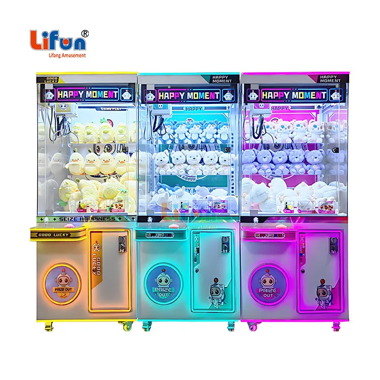 R01 LiFun Hot Sale Plush Toy Vending Machine Custom Full Size Arcade Doll Claw Crane Machine With Bill Acceptor