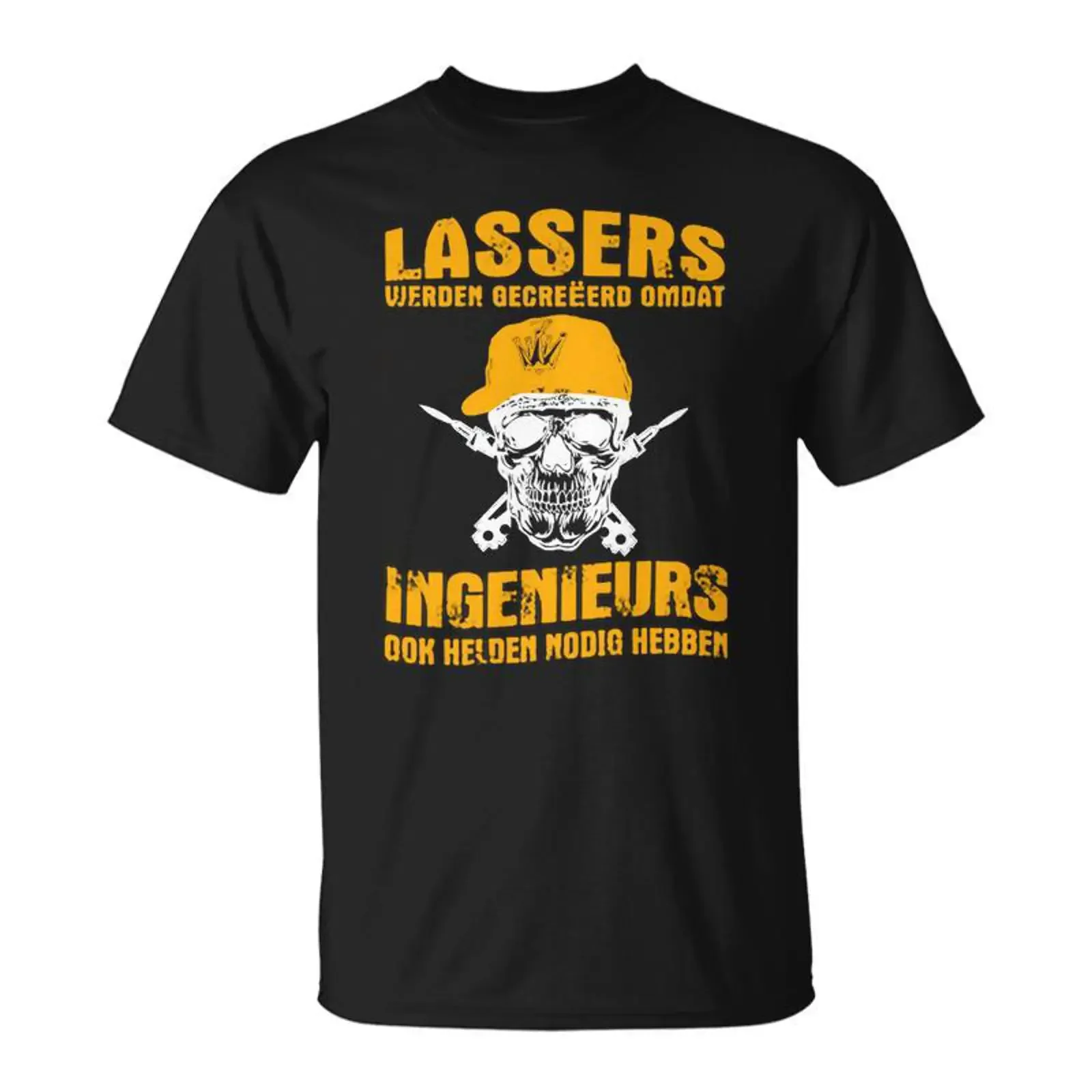 T-shirt Lassaers Engineers Cadeauxyz vintage délavé polyvalent homme unisexe élégant confortable vêtements de créateur streetwear