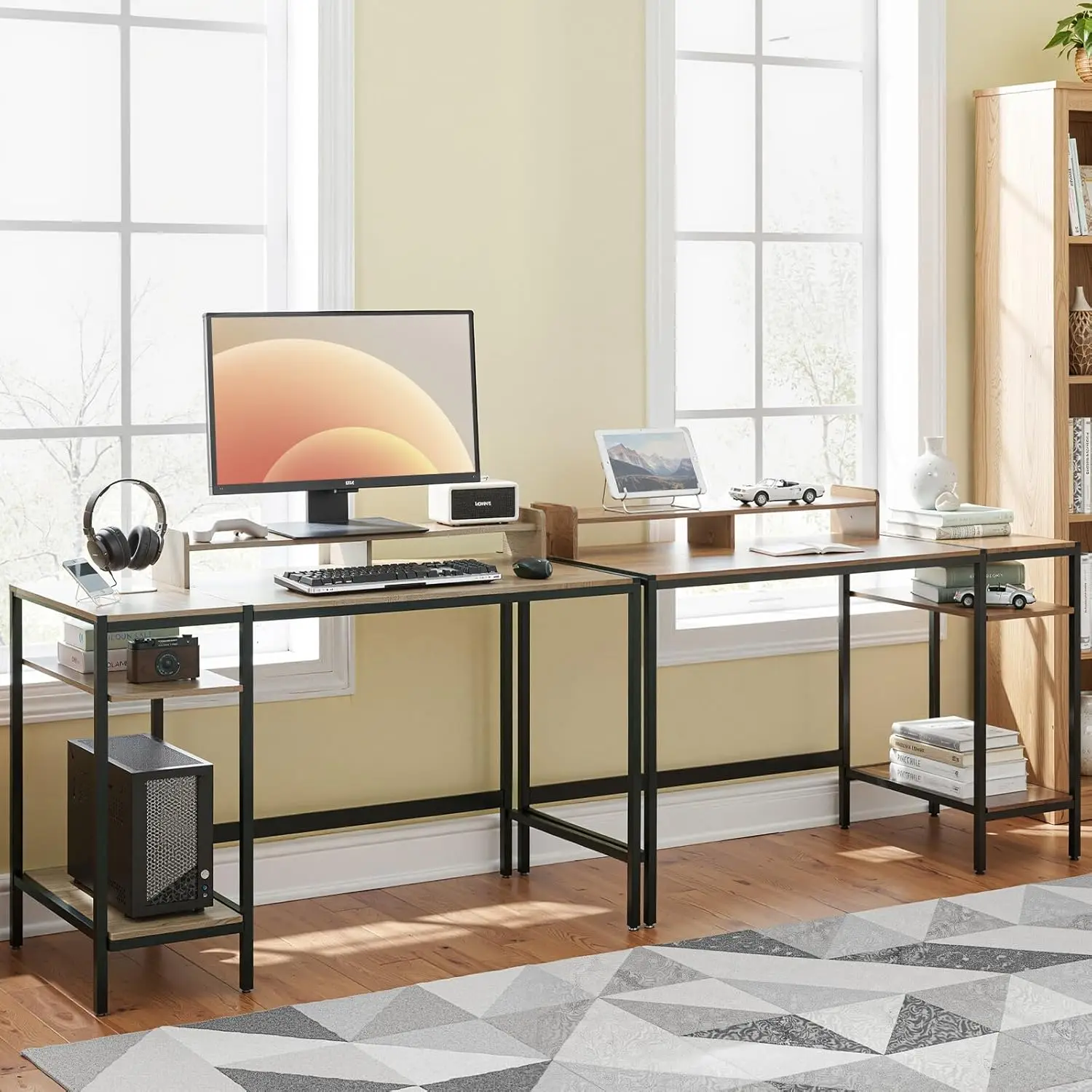 Gaming Desk Wood Standard Size Basic Function All Seasons Black