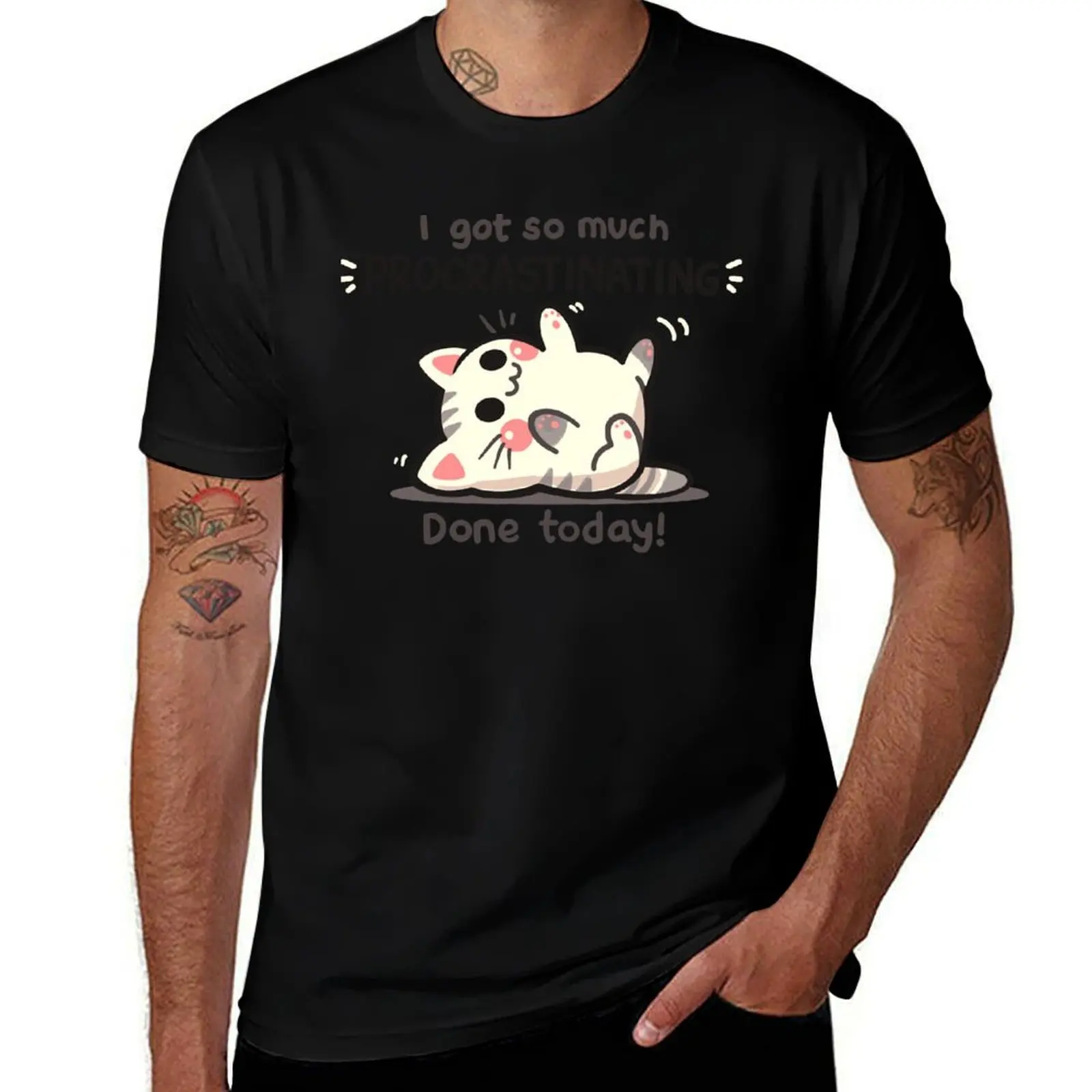 

Procrastinating Cat T-Shirt t shirt man luxury t shirts for man cotton man t shirt summer T-shirt