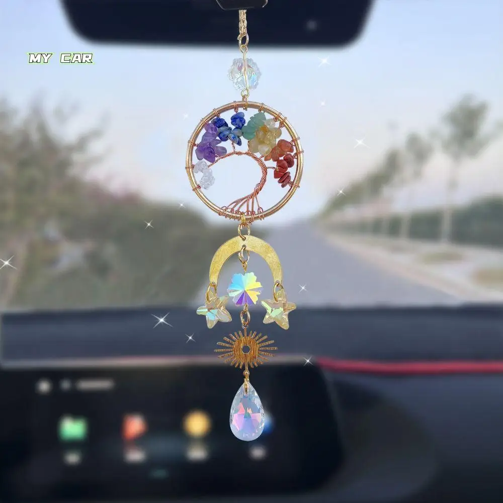 

Natural Crystal Rainbow Sun Catchers Sun/Moon/Star Handmade Crystal Car Hanger Drops Crystal Ball Durable