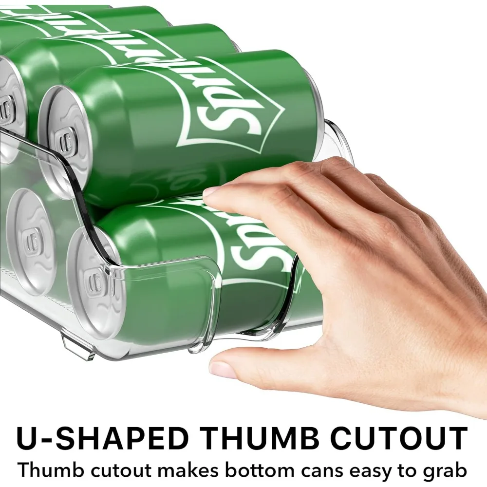 منظم علبة الصودا وموزع للثلاجة/المخزن، شفاف، مجموعة من 2 #6