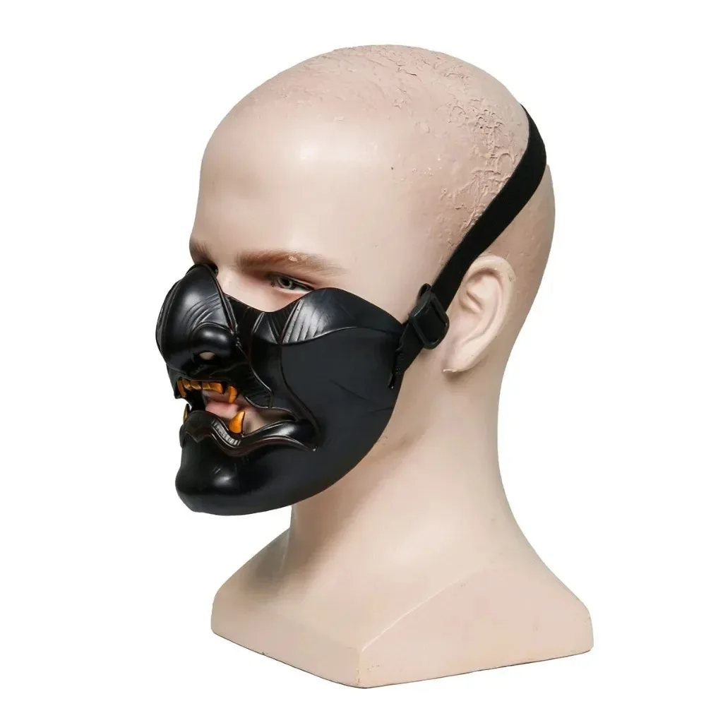 Plastic Game Ghost of Tsushima Mask with Elastic Band Durable Half Face Samurai Cosplay Mask Masquerade Anime Tengu Carnival