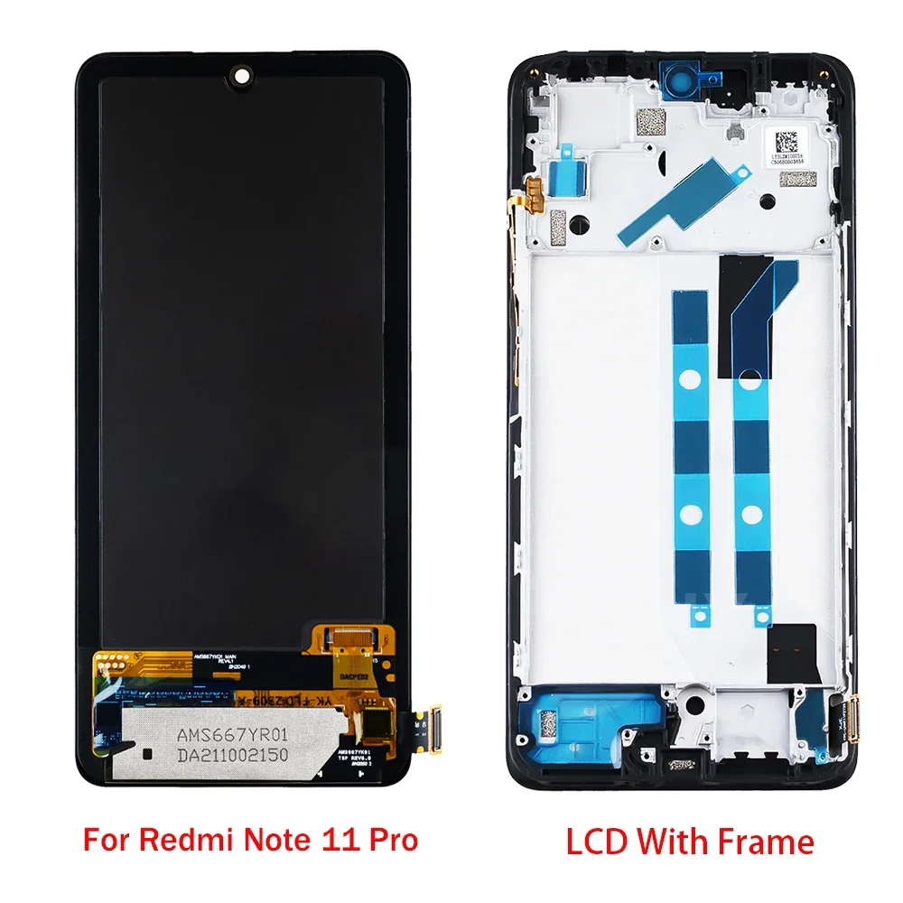 6.67\'\' OLED For Xiaomi Redmi Note 11 Pro  LCD Display Screen Touch Panel Digitizer Replacement For Redmi Note 11 Pro Screen