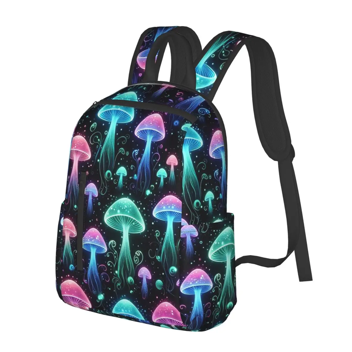 Luminous Transparent Mushroom Student Backpack School Bag Hiking Travel Daypack for Men Women Bookbag Shoulder Bags