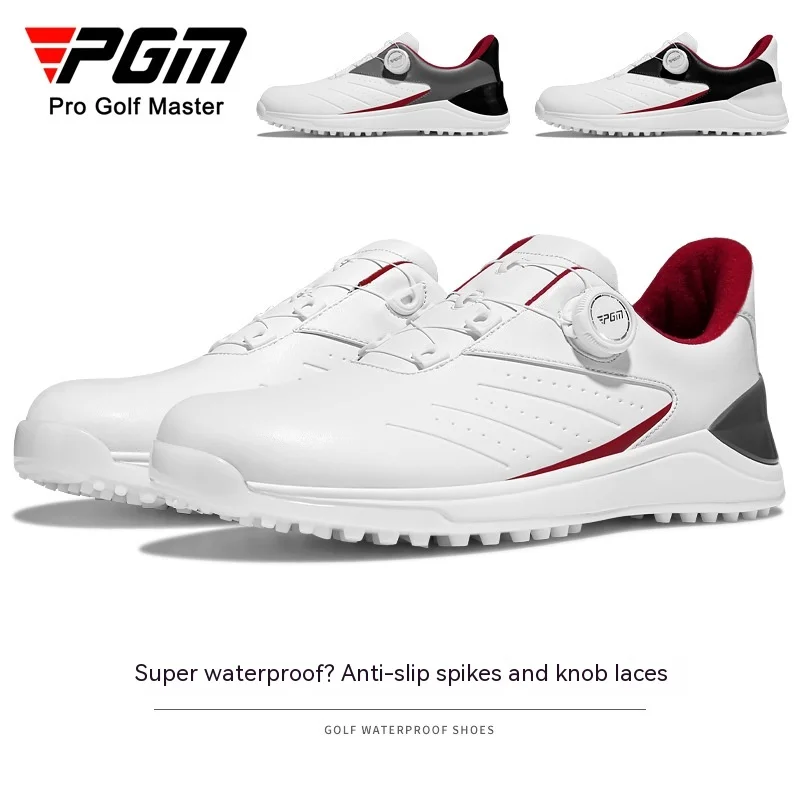 PGM buty golfowe męskie wodoodporne buty sportowe z mikrofibry pokrętło antypoślizgowe buty golfowe męskie buty na co dzień XZ308