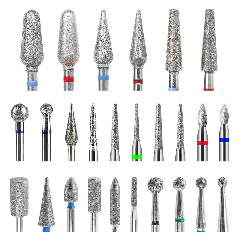 Diamond Nail Drill Bit Mill Cutter All For Manicure Machine Bit Tools Accessories Cuticle Clean For Removing Nail Gel