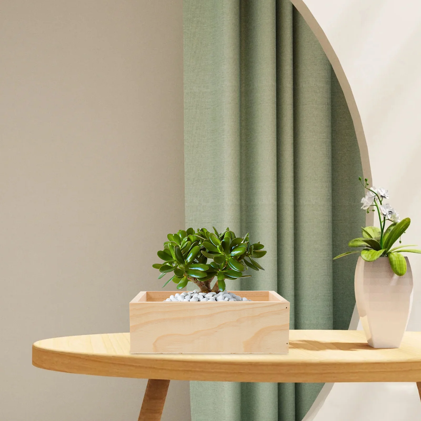 

5pcs 5 Pieces Planters for Indoor Plants Succulent Flower Pots Storage Boxes with Lids Wooden
