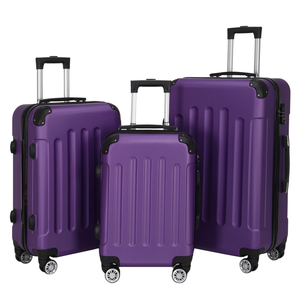 

3-in-1 Portable ABS Trolley Case 20" / 24" / 28" Purple, home organization and storage, storage box,