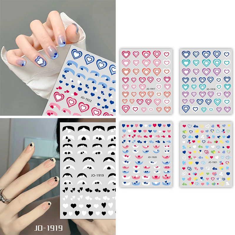 1Pc 3D Nail Stickers Sweetheart Babes Colorful Love Self-Adhesive Manicure Decals Diy Nail Patches Nail Art Accessories Gift Toy