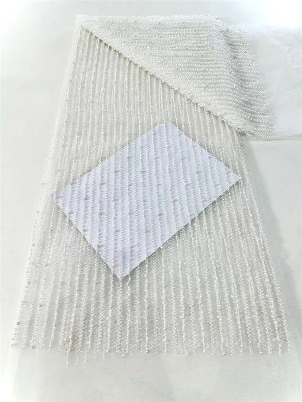 Luxury 2025 African Gold Lace Fabric High Quality French Tulle Lace Fabric For Wedding Beaded Nigerian Lace Fabric 5Yards A836-1