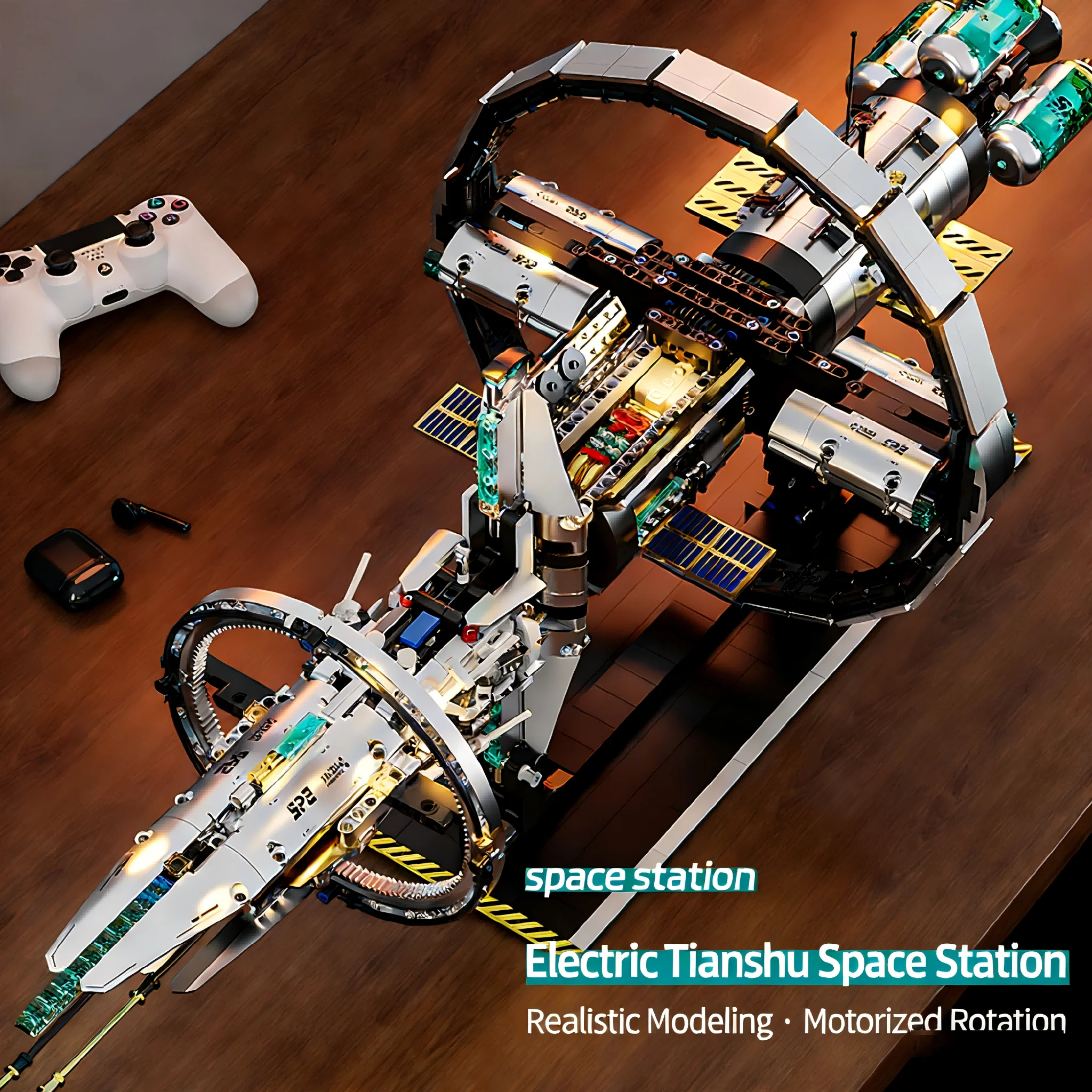 

Конструктор «Межзвездная космическая станция Тяньсю»: Сложная сборка, вращающиеся элементы, световые эффекты, STEM-игрушка, настольное украшение для мальчиков 8+, подарок на день рождения