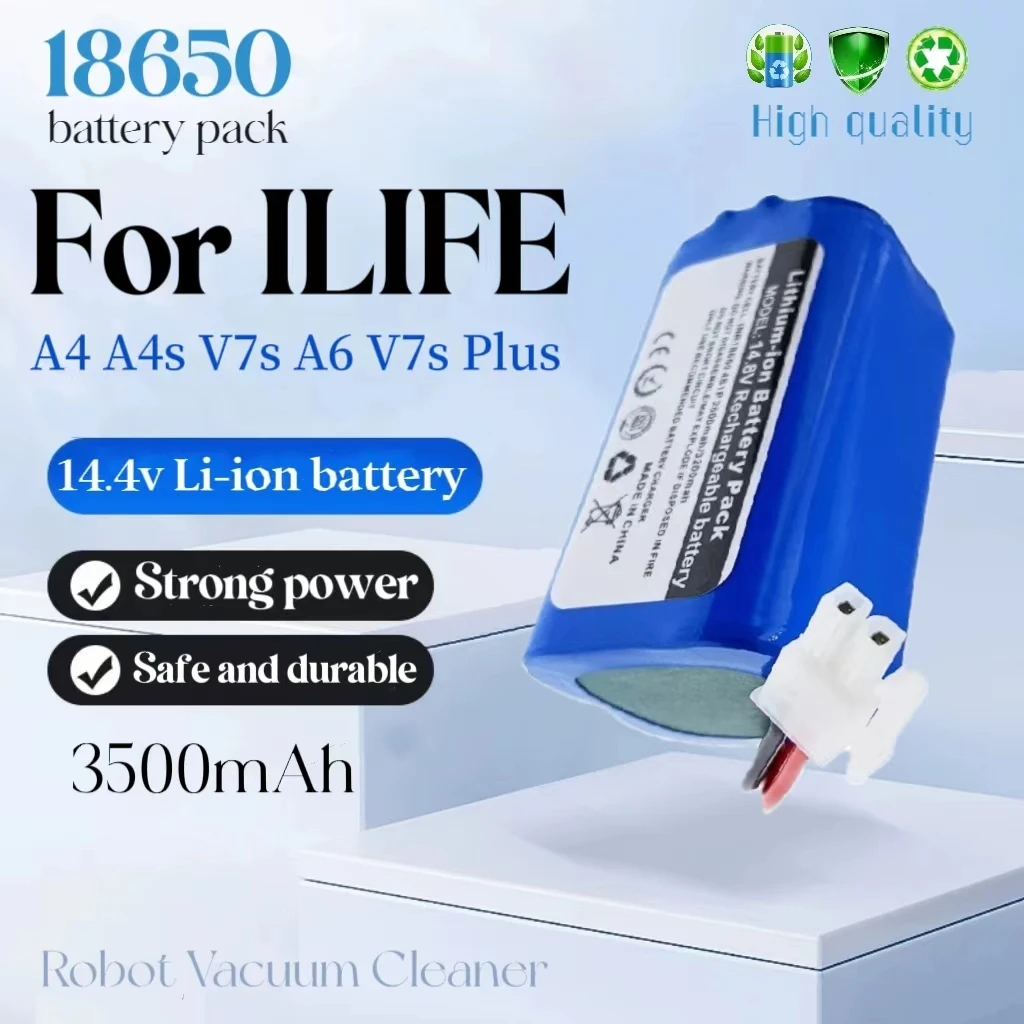 

18650 Li-ion Battery 14.8v battery 3500mah, For ILIFE ecovacs V7s A6 V7s pro A4 A6 Robot Vacuum Cleaner Replacement Batteries