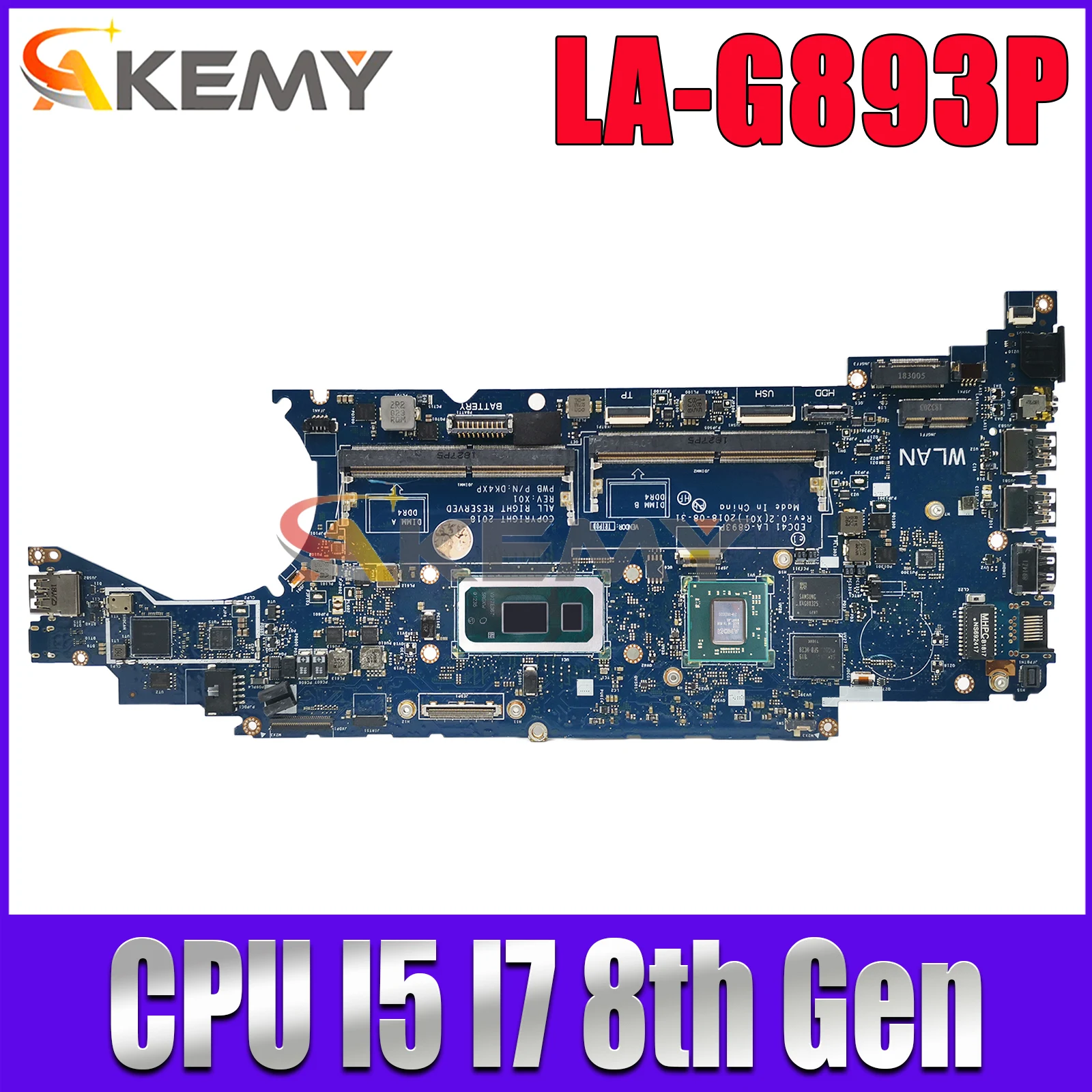 

Akemy LA-G893P mainboar For DELL Latitude 5400 Motherboard i5-8265U i7-8665U DDR4 AMD Radeon 216-0923020 CN-08MM5T 0NG2GF