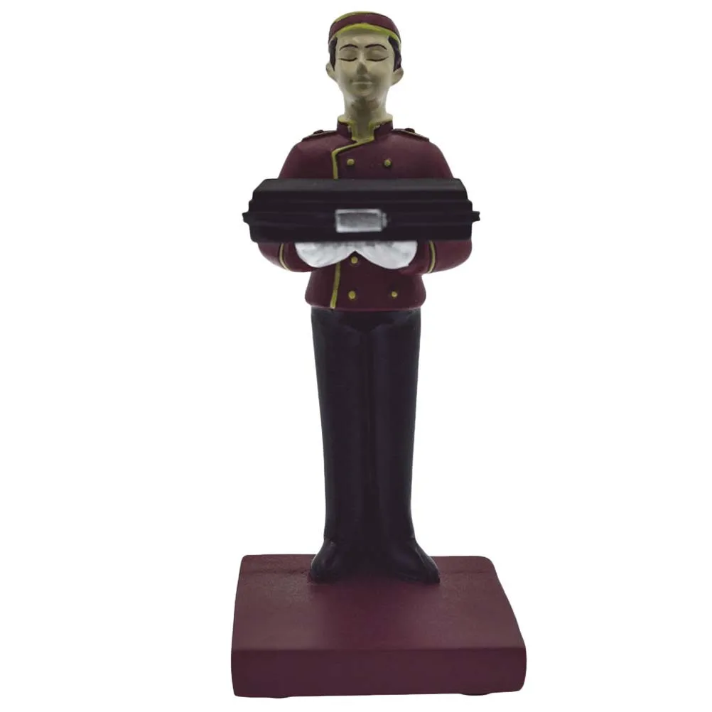 

Creative Waiter Shaped Watch Stand Dark Red Premium Resin Durable Safe Home Shop Storage Solution Gift Watch Stand