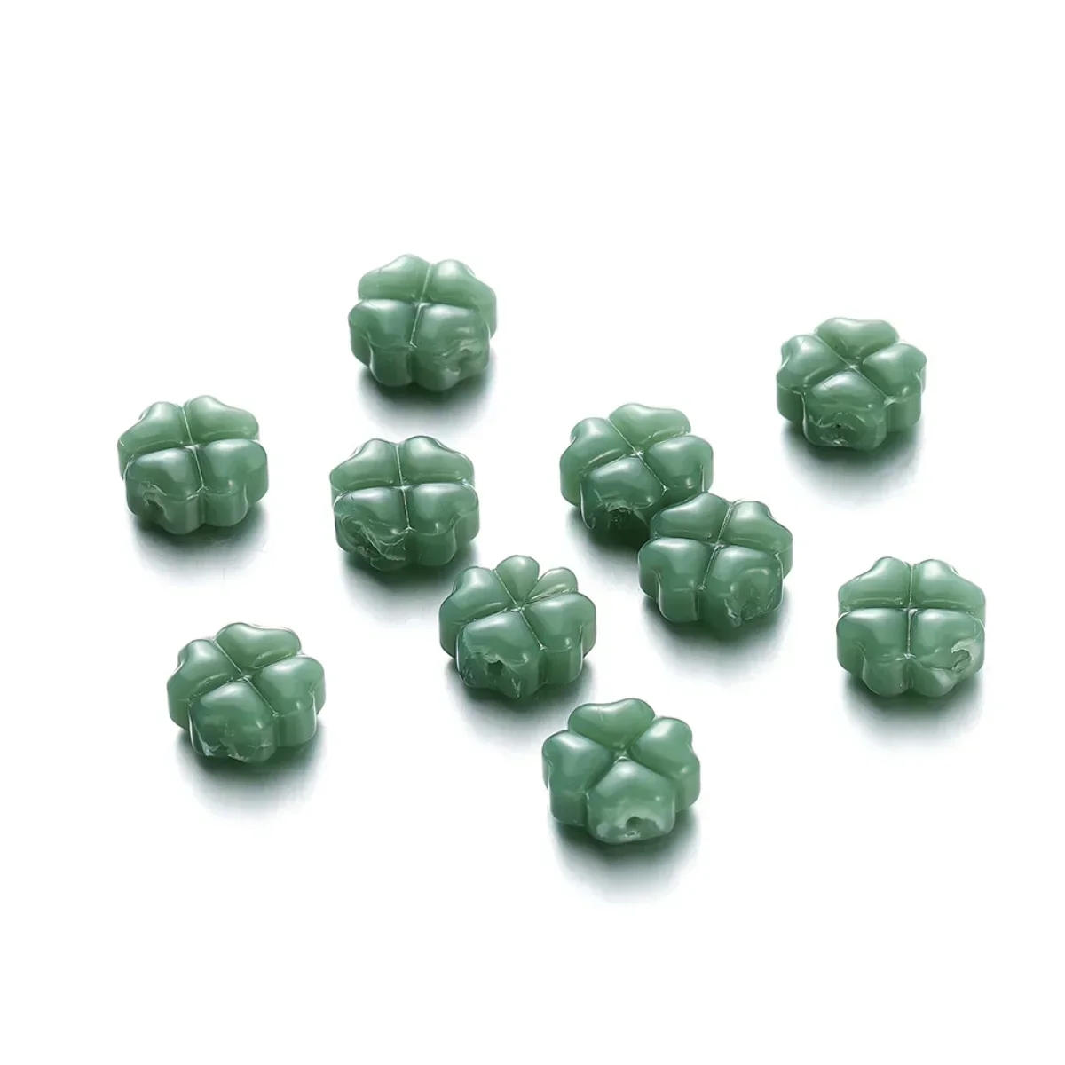 ZW07 20pcs 10.5mm Cute Polychrome New Transparent Shape Glass Beads Manual DIY Lucky Style Bracelets Beads Crafts Accessories