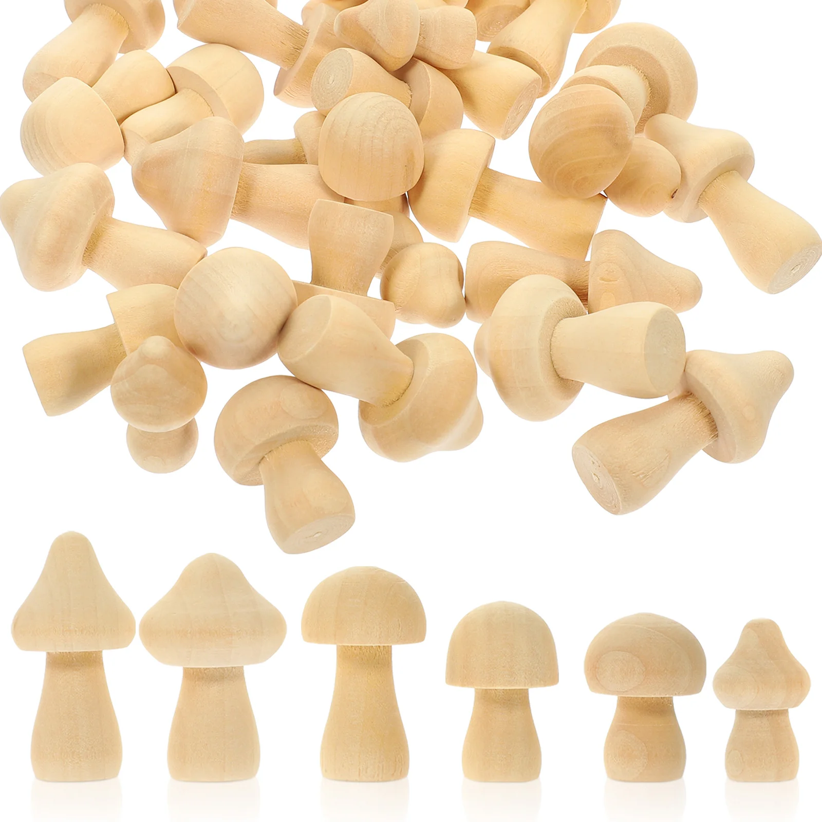 

30 Pcs White Germwood Mushroom Blank Mini Model Unfinished Props Mushrooms Ornaments Modeling Child