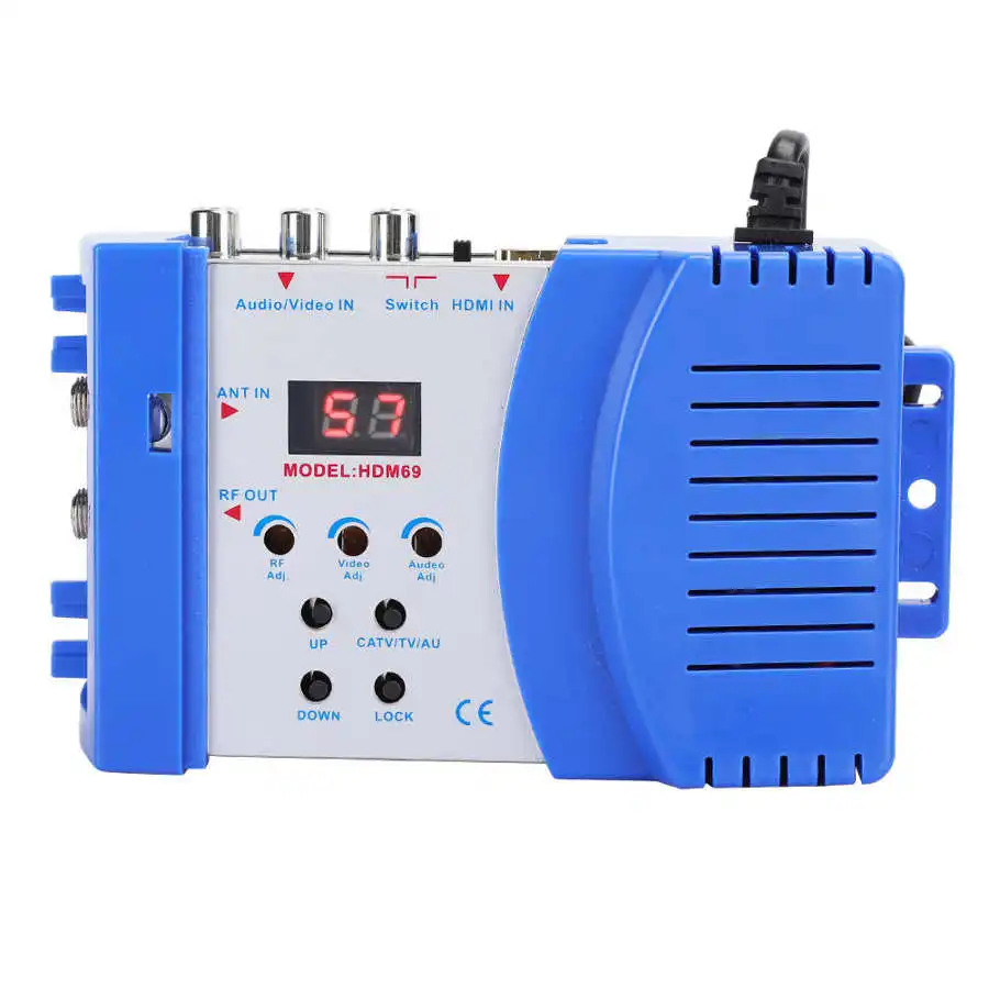SDR HDM69 HD-MI Modulator Digital RF compatible Modulator AV to RF Converter VHF UHF PAL Standard Portable Modulator