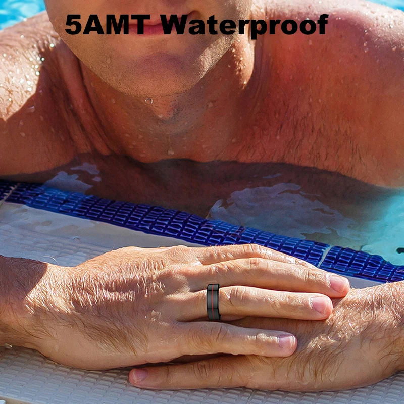 R04 Smart Ring Uomo Donna con custodia di ricarica, cardiofrequenzimetro e ossigeno nel sangue, impermeabile 5ATM, modalità multi-sport per Android IOS